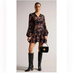 Ted Baker London Piara Ruffle Asymmetric Minidress Size 1/S NWT